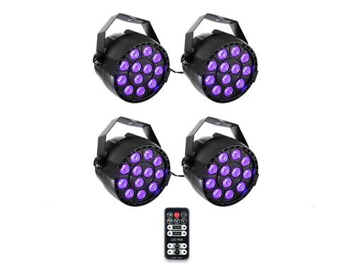 Ibiza Light 4x 36W RGB LED PAR Spots 3-in-1 Wash Effect DMX, Musique & Instruments, Lumières & Lasers