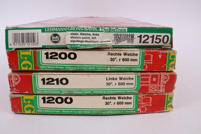 LGB G - 1200/1210 - Modeltreinsporen (4) - Vier handbediende, Hobby & Loisirs créatifs, Trains miniatures | Échelles Autre