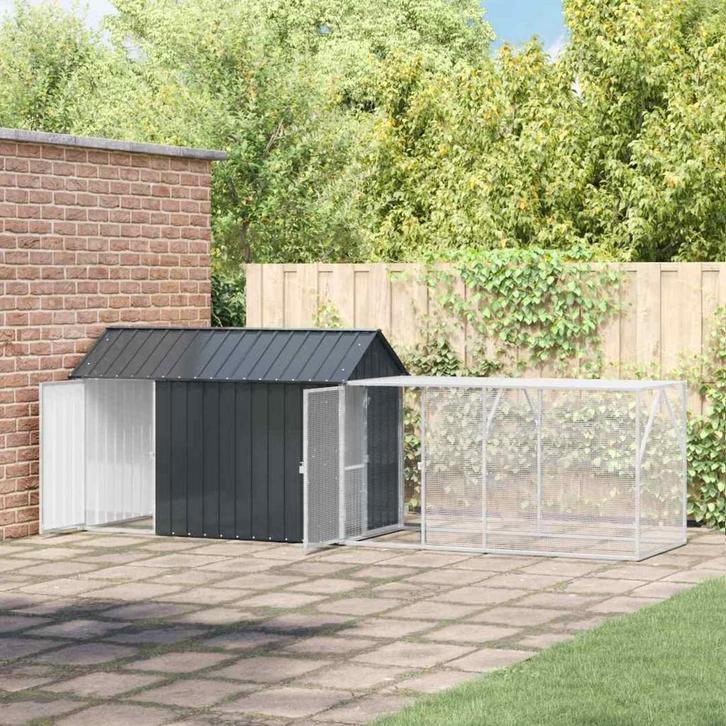 vidaXL Vogelkooi Antraciet 416,5 x 103 x 142 cm Gegevens, Dieren en Toebehoren, Vogels | Toebehoren, Nieuw, Verzenden