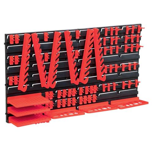 vidaXL 71-delige Opslagset met wandpanelen rood en zwart, Bricolage & Construction, Serrurerie de bâtiment & Dispositif de fermeture