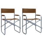 vidaXL Regisseursstoelen 2 st staal bruin, Verzenden, Nieuw