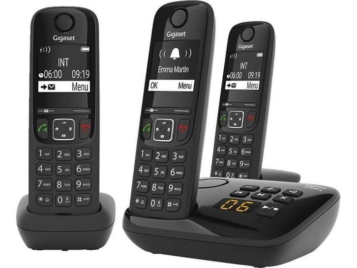 Gigaset AS690AR - DECT telefoon - 3 stuks - zwart, Huis en Inrichting, Woonaccessoires | Overige, Zo goed als nieuw, Verzenden