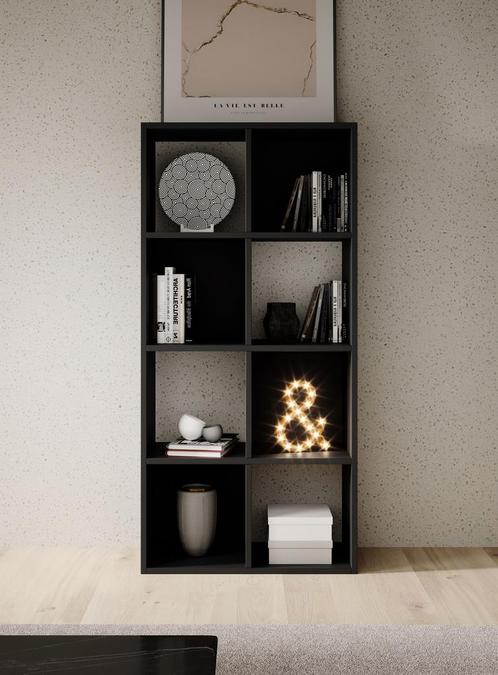 Meubella Boekenkast Cajsa 3 60 cm open kast mat zwart, Huis en Inrichting, Kasten | Boekenkasten, 25 tot 50 cm, Nieuw, 50 tot 100 cm