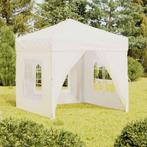 vidaXL Partytent inklapbaar met zijwanden 2x2 m crèmekleurig, Tuin en Terras, Verzenden, Nieuw