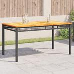 vidaXL Table de jardin noir 140x80x75 cm résine tressée, Neuf, Verzenden