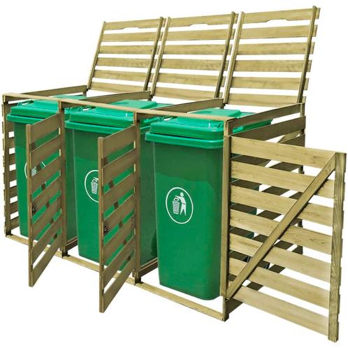 vidaXL Containerberging driedubbel 240 L geïmpregneerd hout, Doe-het-zelf en Bouw, Containers, Verzenden