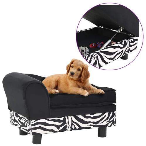 vidaXL Hondenbank 57x34x36 cm pluche zwart, Dieren en Toebehoren, Honden-accessoires, Nieuw, Verzenden