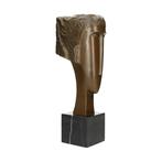 sculptuur, Modernist head - 44 cm - Brons, Marmer