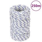 vidaXL Boottouw 2 mm 250 m polypropyleen wit, Verzenden, Nieuw