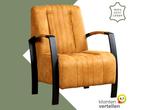 Leren fauteuil Glamour - Kenia Cognac (cognac), Huis en Inrichting, Fauteuils, Nieuw, Ophalen of Verzenden, 50 tot 75 cm, Industrieel, Modern, Retro