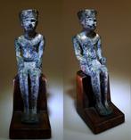 Oud Brons Zittende figuur uit Egyptisch brons van Amon,