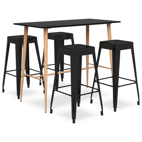 vidaXL 5-delige Barset zwart, Huis en Inrichting, Complete eetkamers, Nieuw, Verzenden