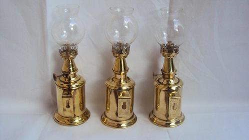 Olielamp (3) - 3 oude minerale benzine duivenlampen, Antiek en Kunst, Curiosa en Brocante