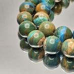 Vlecht met natuurlijke blauwe/groene opalen, glad geslepen