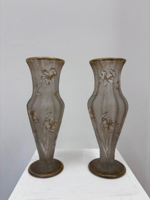 Montjoye, Saint Denis - Vaas (2) - Glas - Jugendstil, Antiek en Kunst, Antiek | Glaswerk en Kristal