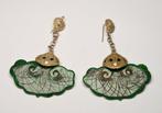Jade - Zilver - Oorbellen - 925 - Chinese vleermuis, Antiek en Kunst