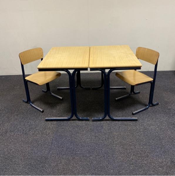 complete schoolset Galvanitas 12 stuks tafels + stoelen, Huis en Inrichting, Stoelen, Gebruikt, Vijf, Zes of meer stoelen, Hout