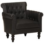 vidaXL Fauteuil echt geitenleer zwart, Huis en Inrichting, Verzenden, Nieuw