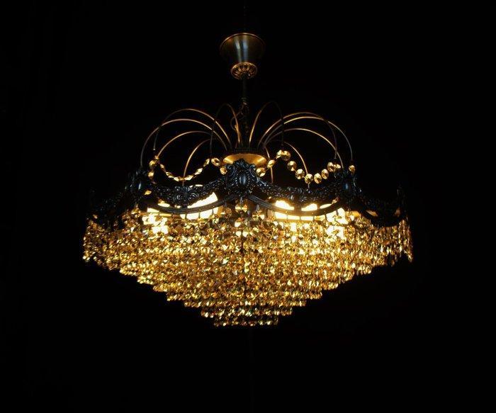 Kroonluchter - Kristal, Legering, Messing - Grote, Antiek en Kunst, Curiosa en Brocante