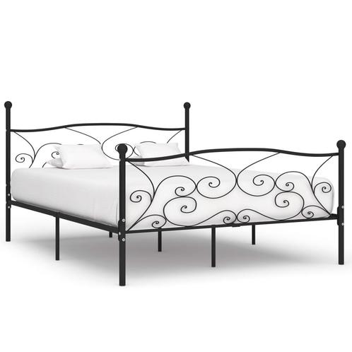 vidaXL Bedframe met lattenbodem metaal zwart 200x200 cm, Huis en Inrichting, Slaapkamer | Bedden, Nieuw, Verzenden
