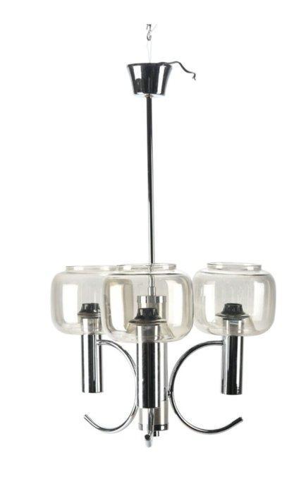 delmas - Plafondlamp - Chroom, Glas, Metaal, Antiek en Kunst, Antiek | Verlichting