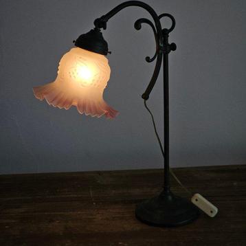 Lampe de table de chevet - Bocciolo - En alliage, Verre -, Antiquités & Art