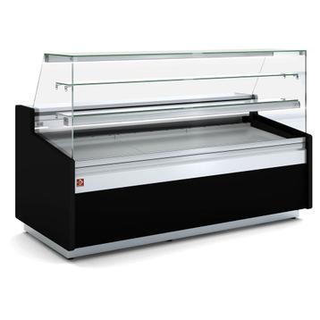 Neutrale vitrinetoonbank, patisserie glas, met neutrale rese, Verzenden