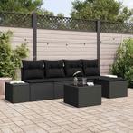 vidaXL 6-delige Lounge Set met Kussens Beige Poly Rattan, Verzenden, Nieuw
