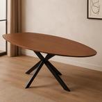 Mangohouten Eettafel Organisch Branwen 260x120 cm Walnoot, Huis en Inrichting, Verzenden, Nieuw, Industriële meubels, Overige vormen