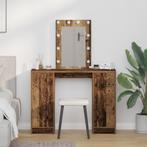 vidaXL Kaptafel met LED-lampjes Oud Hout 102x33x135 cm, Verzenden, Nieuw