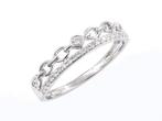 Zonder Minimumprijs - Ring - 14 karaat Witgoud - 0.13ct. tw., Handtassen en Accessoires, Ringen, Nieuw