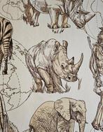 300x280cm! Exclusief textiel African Safari Organic Cotton