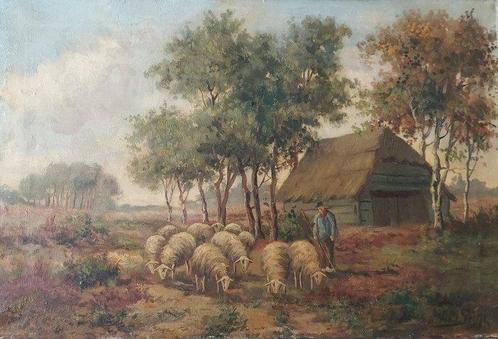 Adriaan Marinus (A.M.) Geijp - Schapen op de Hei, Antiek en Kunst, Kunst | Schilderijen | Klassiek
