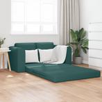 vidaXL Vloersofa Bed 2-in-1 Donkergroen 148x71x83 cm Stof, Verzenden, Nieuw