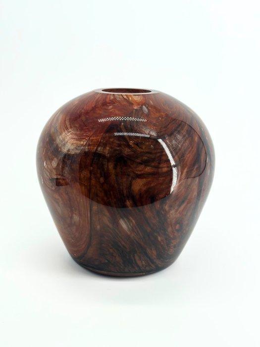 Murano - Vaas - Glas - Effect van cocobolohout, Antiek en Kunst, Antiek | Glaswerk en Kristal