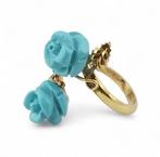 Turquoise - Argentum 925 - Ring - met de hand gegraveerd, Antiek en Kunst