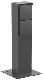 Niko Hydro Buiten Dubbele Stopcontact Tuinpost IP55 Zwart, Verzenden, Nieuw
