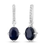 Oorbellen - 14 karaat Witgoud - 2.80ct. tw. Saffier -, Handtassen en Accessoires, Oorbellen, Nieuw