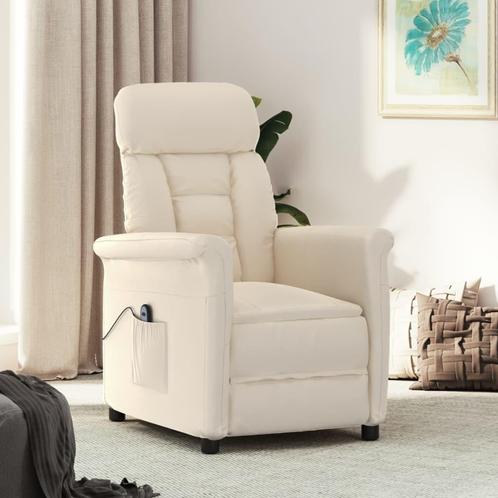 vidaXL Fauteuil elektrisch verstelbaar microvezel beige, Huis en Inrichting, Fauteuils, Nieuw, Verzenden