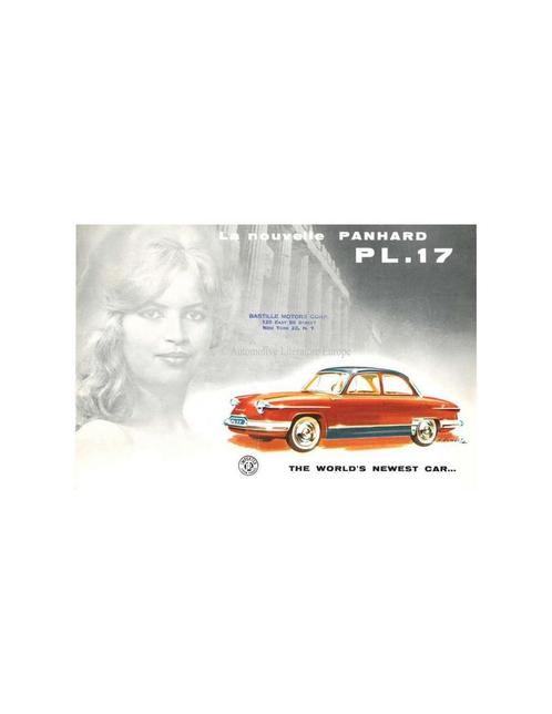 1960 PANHARD PL17 BROCHURE ENGELS, Boeken, Auto's | Folders en Tijdschriften, Ophalen of Verzenden