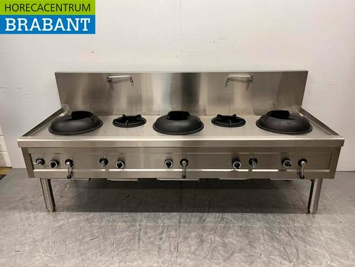 Table wok en acier inoxydable wok cooker 5 brûleurs 100,9 kW, Zakelijke goederen, Horeca | Overige, Verzenden