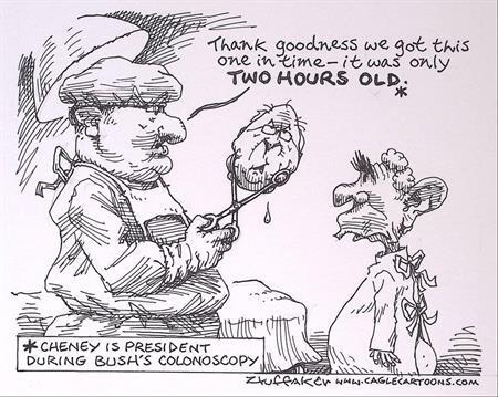 Pentekening Amerika - Bush coloscopie (lijst optie), Antiek en Kunst, Kunst | Tekeningen en Fotografie, Verzenden