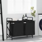 vidaXL Wasmand 2 vakken met plank zwart eikenkleurig, Huis en Inrichting, Verzenden, Nieuw