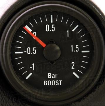 Performance Instrument Zwart Turbodruk +2,0>1 bar 52mm, Ophalen of Verzenden