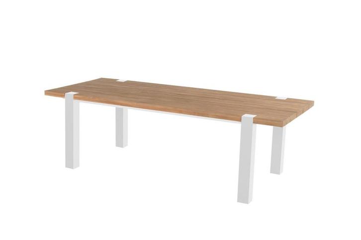 Hartman Esmee tafel wit met teak blad 200 x 100 cm SALE |, Tuin en Terras, Tuinsets en Loungesets