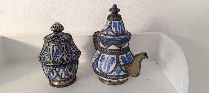 Theepot (2) - Keramiek, smaltata Fez, Antiek en Kunst, Curiosa en Brocante
