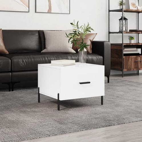 vidaXL Salontafel 50x50x40 cm bewerkt hout hoogglans wit, Huis en Inrichting, Tafels | Salontafels, Nieuw, Verzenden