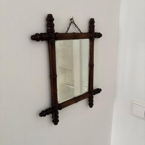 Miroir- miroir en faux bambou - bambou faux, verre - petit, Antiek en Kunst, Antiek | Overige Antiek