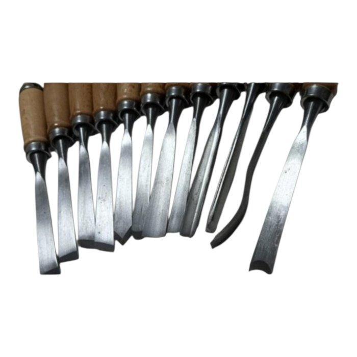 Outil de travail (12) - Ensemble complet de 12 gouges, Antiek en Kunst, Curiosa en Brocante
