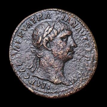 Empire romain. Trajan 98-117AD- PAX, Sestertius, 35mm.